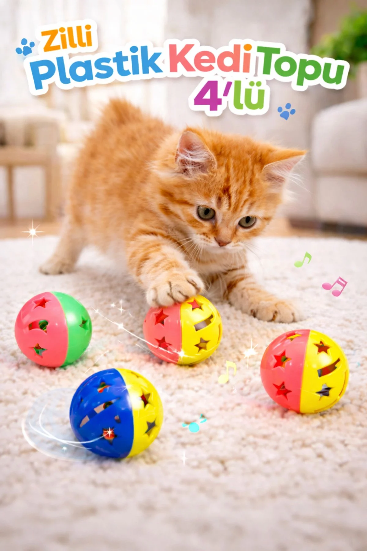 4'Lü Paket Zilli Top